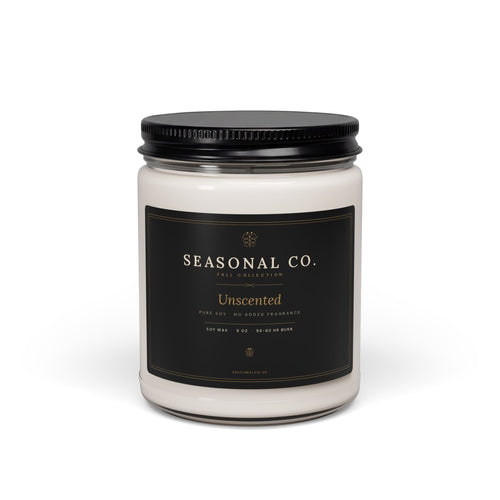 Unscented Soy Candle 9oz | Seasonal Co. Jar