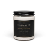 White Sage + Lavender Scented Soy Candle 9oz | Seasonal Co. Jar